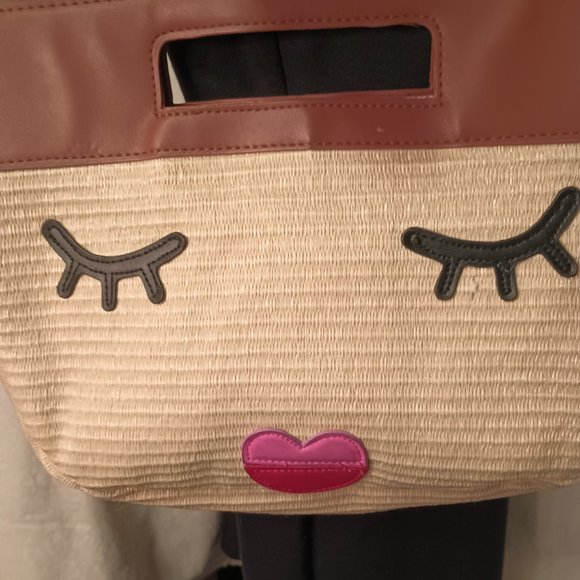 Sam Edelman Circus Structured Top Handle Darla Face Half Moon Bag - Picture 2 of 9